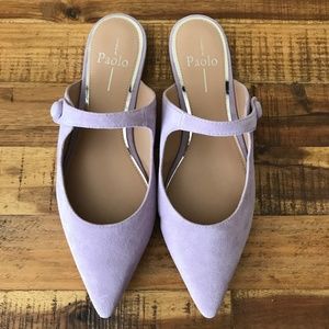 New Linea Paolo Darling Lilac Suede Mules